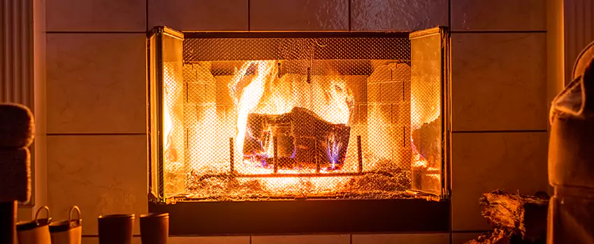 Mendota Hearth Landscape Fireplace Installation in North Bellmore, New York