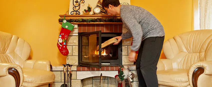 Rusted Metal Fireplace Restoration in North Bellmore, New York
